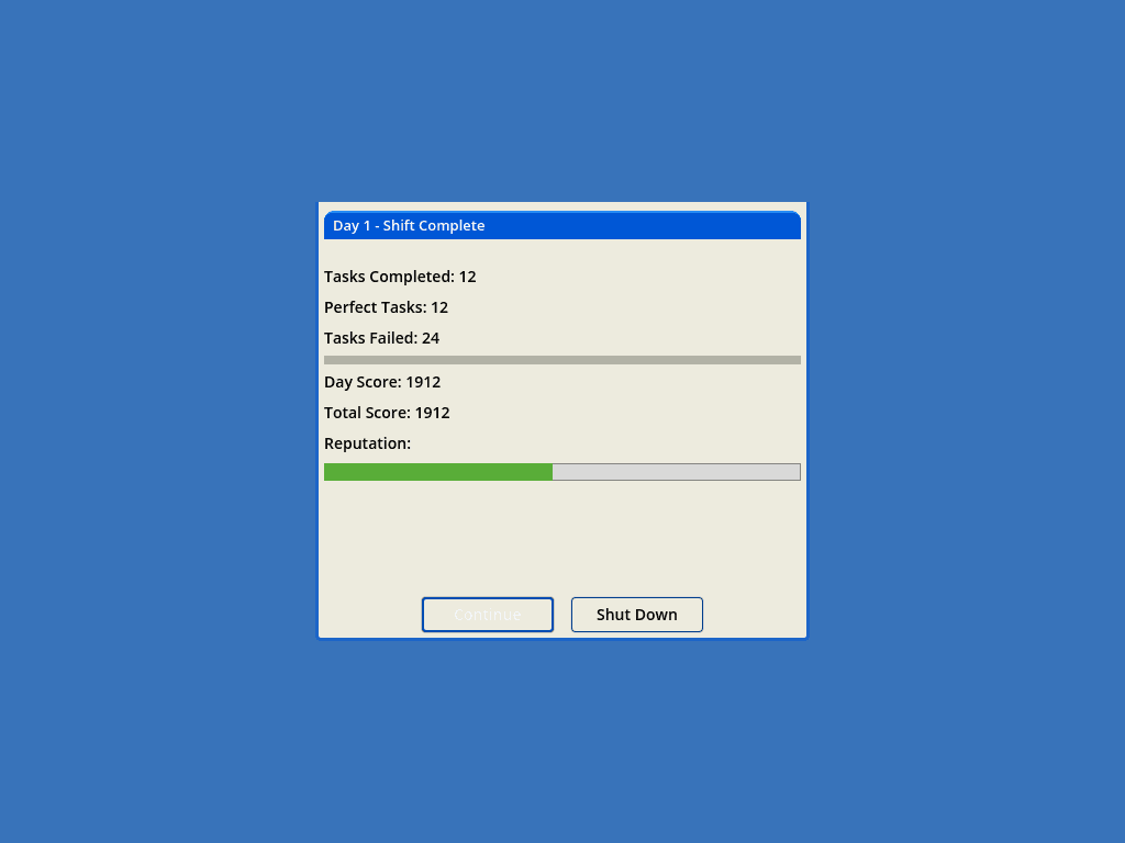 Tageszusammenfassung als XP-Dialog